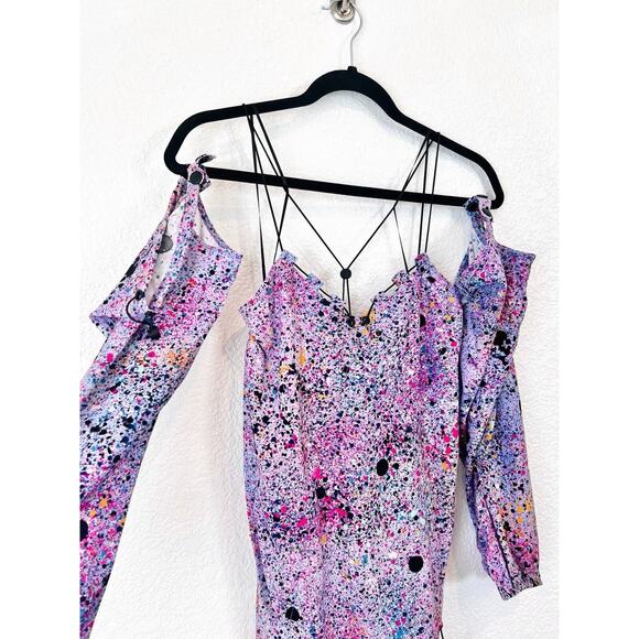 NWT MCQ Drawcord Mini Slip Dress Liliac Size medium Removable Sleeves $635 - Picture 3 of 16